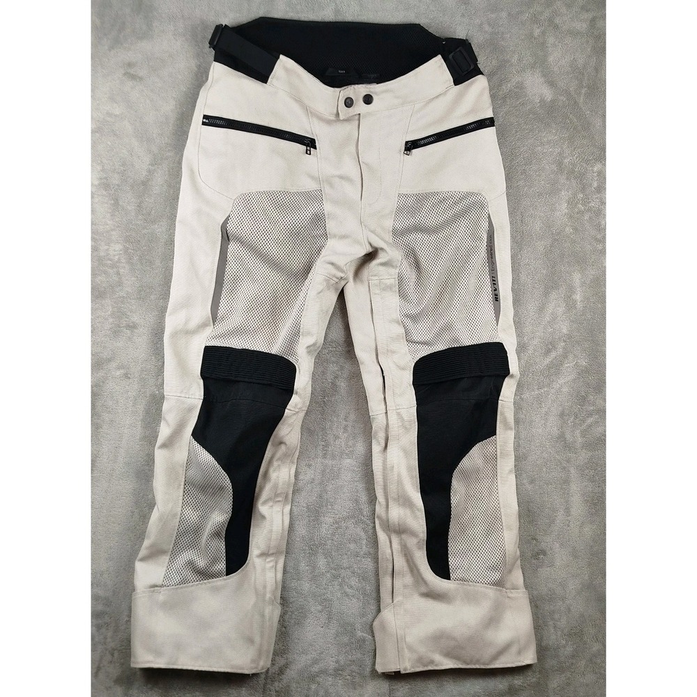 RevIt Tornado Motorcycle Ivory Pants Men's 34/50 Large  Knee Guards Mesh Belt